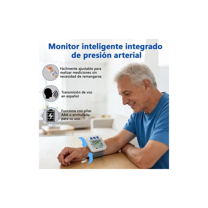 Pulsovital Tensiómetro De Muñeca Portátil Para Uso Doméstico Con Voz