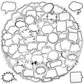 AYZTKUX 140Pcs Thought Bubble Stickers, Adhesive Speech Bubble Dialog Box Paper Stickers for Scrapbooking, Journaling, Photo, Drawing, Planners, Diary, Art Crafts DIY Decoration