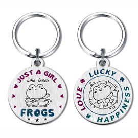 FALOGI Just A Girl Who Loves Frogs Gifts, Lucky Frog Gifts for Women, Frog Lover Birthday Keyring for Girls