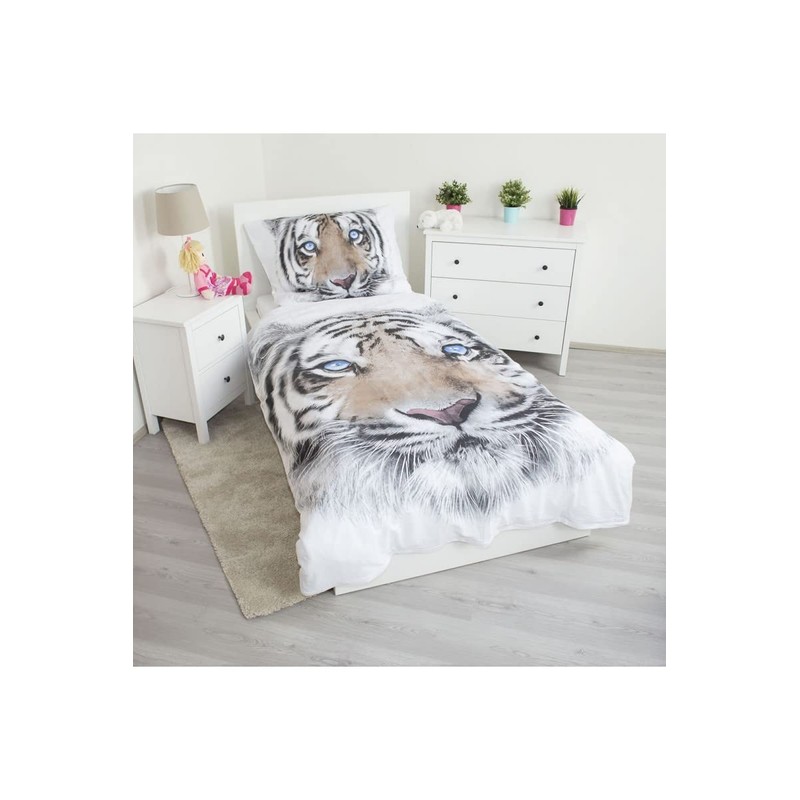Tiger Blanc Bed Linen 100% Cotton 140 x 200 cm