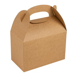 Restaurantware Bio Tek 8.5 x 4.8 x 5.5 Inch Gable Boxes For Party Favors, 25 Attractive Gift Boxes - With Built-In Handle, Greaseproof, Kraft Paper Gable Boxes, For Birthday Parties And Weddings