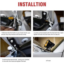 NORTHYUN LED Ditch Light Mount Hood Hinge Mounting Bracket Compatible with Toyota Tacoma 2005-2015
