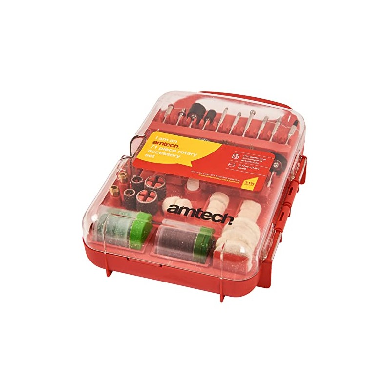 Amtech V2543 Rotary Accessory Set, 71 Piece Rotary Tool Accessory