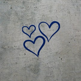 Transparent Decal Stickers Of 3 Hearts Silhouette (Navy Blue) Premium Waterproof Vinyl Decal Stickers For Laptop Phone Accessory Helmet Car Window Mug Tuber Cup Door Wall Decora USCSKUS717741AB090622