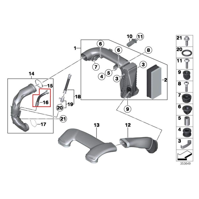 Turbo Air Filter Pipe Hose 13717803842 Suitable for 1 3