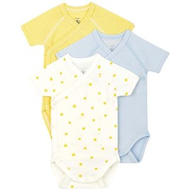 Petit Bateau Unisex Baby Short Sleeve Bodysuit for Newborns (Pack of 3), Variant 2