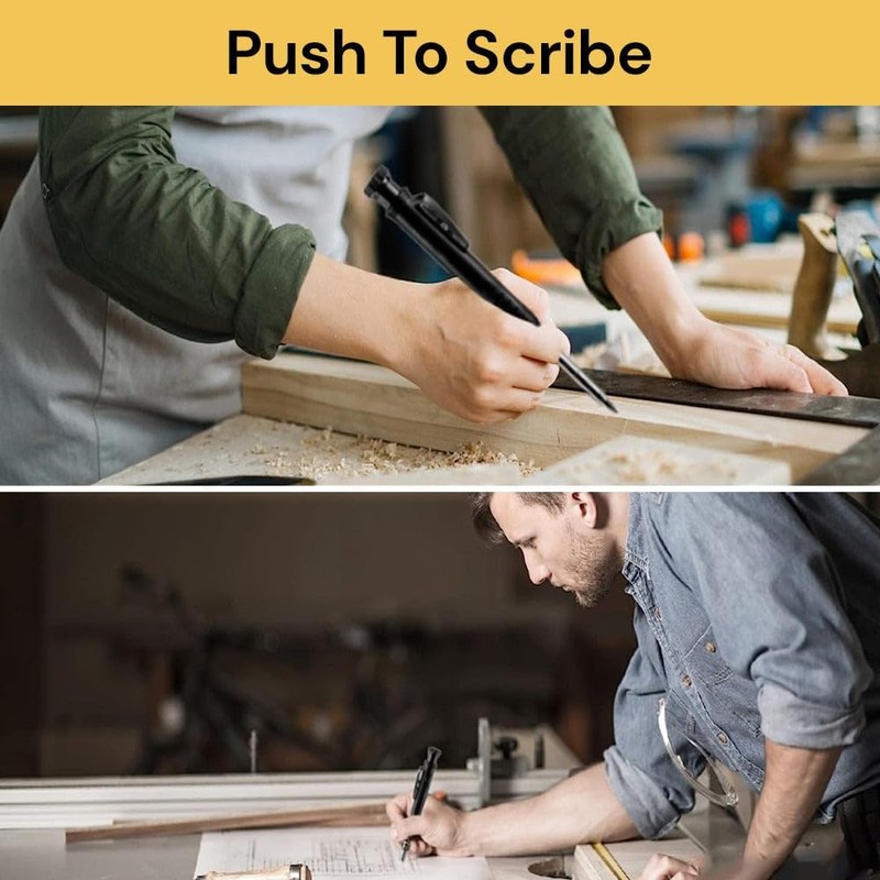 EZONEDEAL Multi-function Scribing Tool- Construction Pencil- Aluminum Alloy Scribe Tool