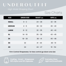 Underoutfit Shapewear for Women Tummy Control- High Waisted Shorts- Body Shaper for Women- Small to Plus Sizes Coffee