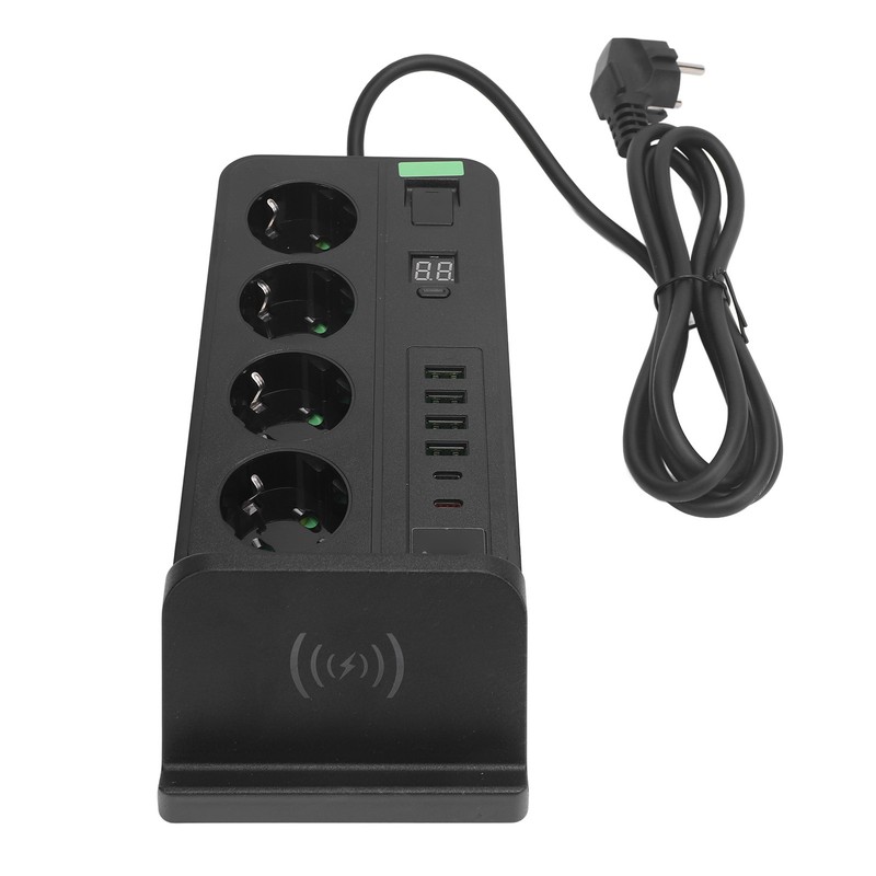 European Power Strip Wireless Charging USB TYPE C 4 Way