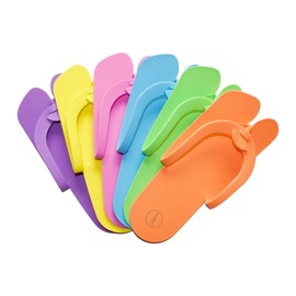 Artist Land 60 Pairs Disposable Anti-Slip Pedicure EVA Slippers Spa Party Pack- Bulk 6 Fun Colors Ideal for At Home Spa Party & Nail Salon