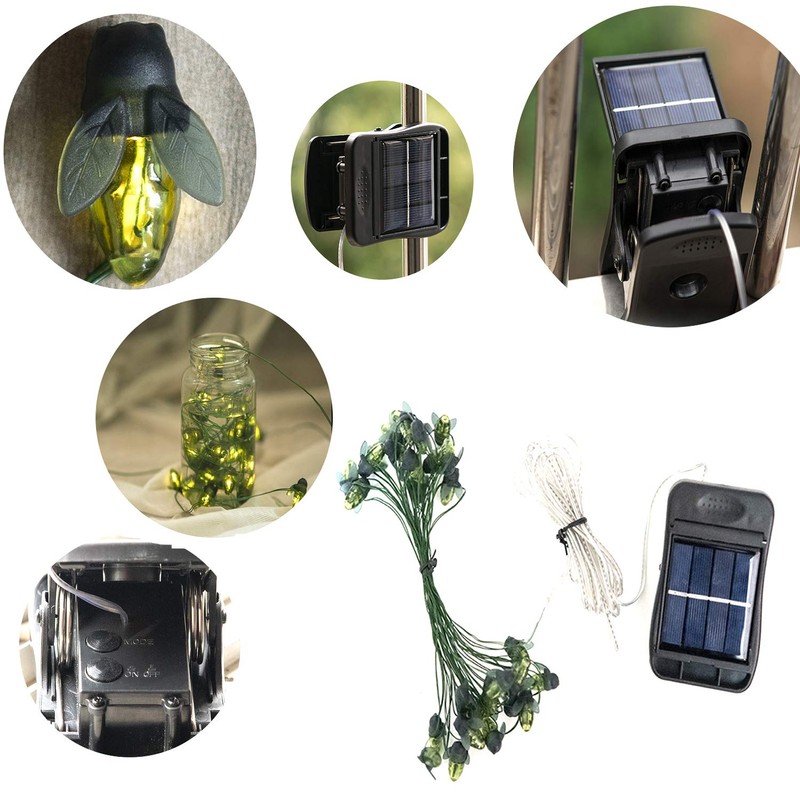 ANGMLN Solar Firefly Lights, 30 LED Solar Fireflies Lightning Bugs