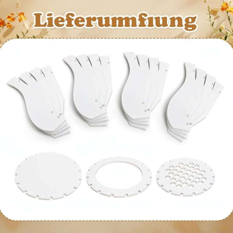 Set di vasi in legno, 11,9 x 11,9 cm, per