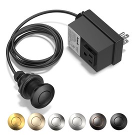 Anwoll Garbage Disposal Air Switch Kit - Professional, UL Listed Wireless Sink Top Garbage Disposal Button, Stainless Steel/Black On/Off, Compatible with all garbage disposals
