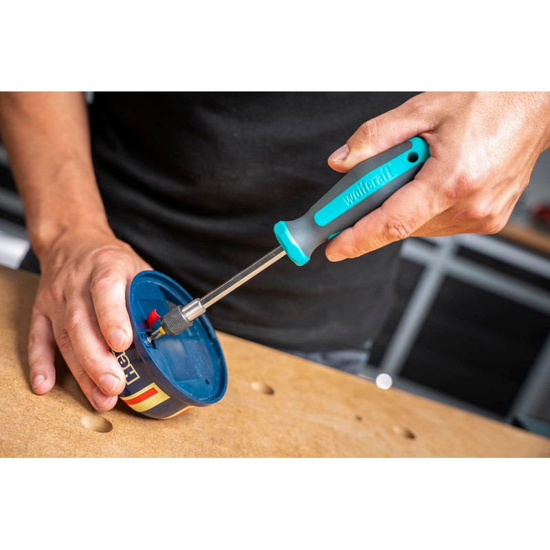 wolfcraft Hand Screwdriver with Bit Socket, Long I 8725000 I
