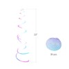 MISU Iridescent White Hanging Swirl Streamers - Sparkly Transparent Plastic