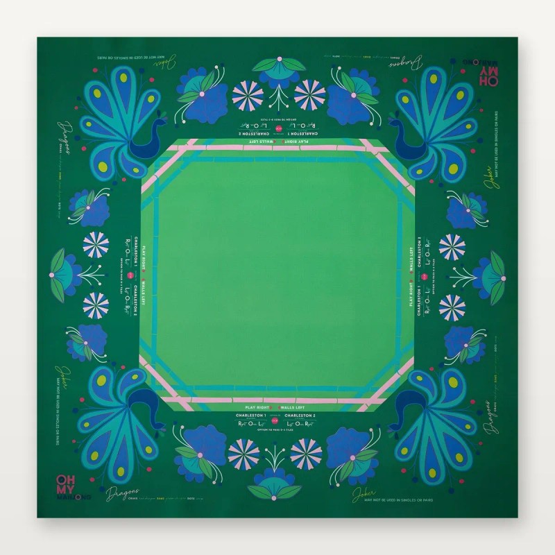 1-7/16" Extra-Large 4-Layer American Mahjong, 160-Tile Cornflower Blue Peacock MatColor: