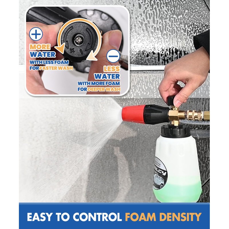 TOOLCY Foam Cannon Kit with Pressure Washer Gun 5000 PSI,