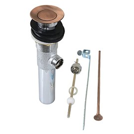 Kingston Brass KB100AC Brass Pop-Up Drain with Overflow, 22 Gauge, Antique Copper