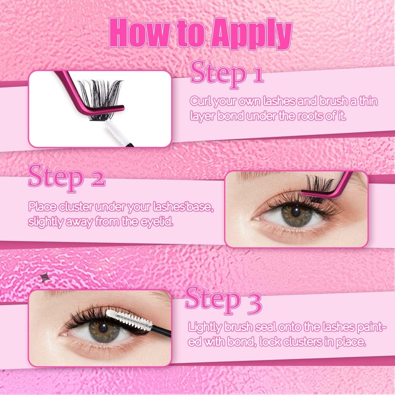 Fadlash DIY Eyelash Extensions 0.07 D-8-16 mm 100D Individual Eyelash