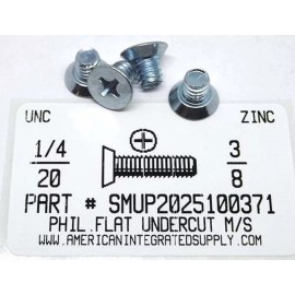 AMERICANINTEGRATEDSUPPLY.COM 1/4-20x3/8 Undercut Flat Head Phillips Machine Screws Steel Zinc Plated (50)