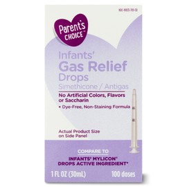 Parent's Choice Infants' Gas Relief Simethicone 20mg Drops, 100 Doses (1 fl oz)