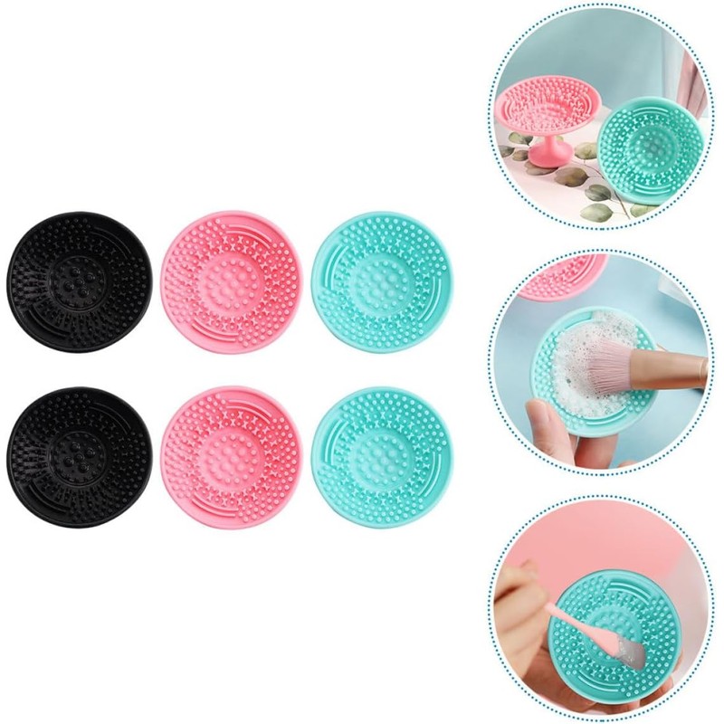 Ipetboom Limpiador de Brochas de Maquillaje 6 Piezas Almohadillas de