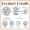 WEKIA - 4pares Aretes De Zirconia Plata 925 Para Mujer