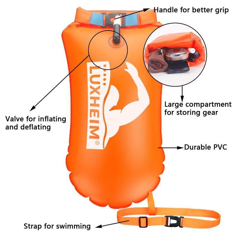 2 Pack Swim Buoy Tow Floats for Open Water Swimming