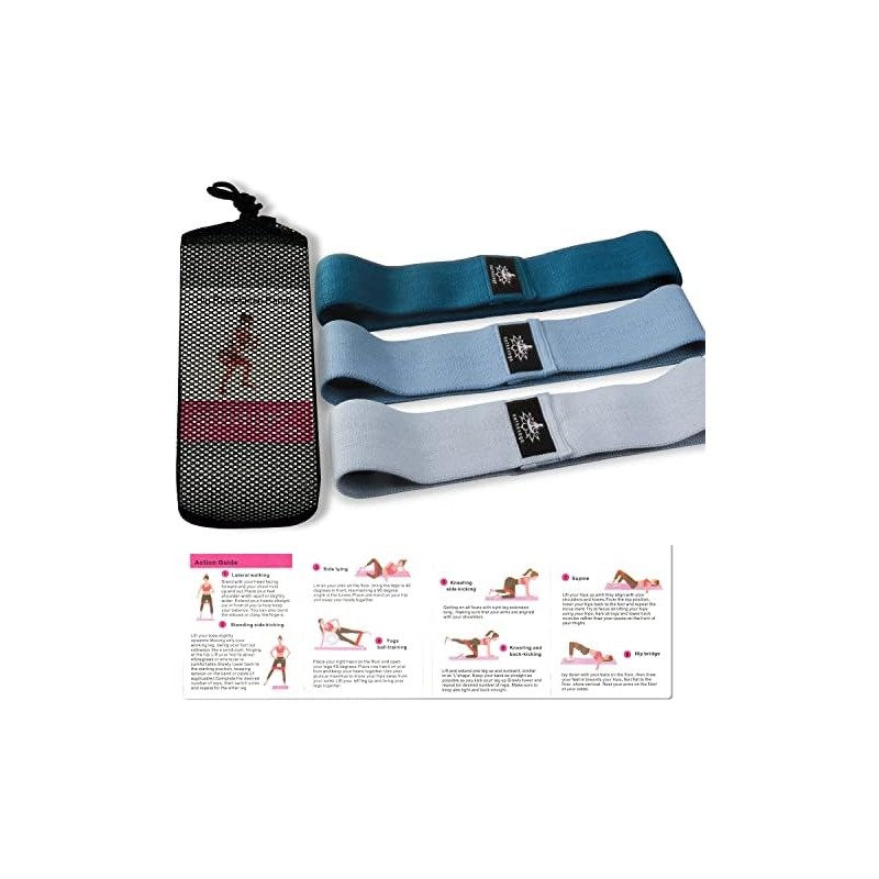 Hatha Yoga Large Resistance Band,14.5 x3.15,Fabric Exercise Loop Bands with