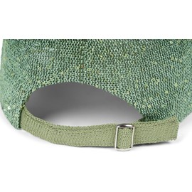 styleBREAKER Women's Summer Baseball Cap Woven with Sequins, Airy Baseball Cap with Metal Buckle, Adjustable, Plain Peaked Cap for Beach and Leisure, Colour: Matcha Green