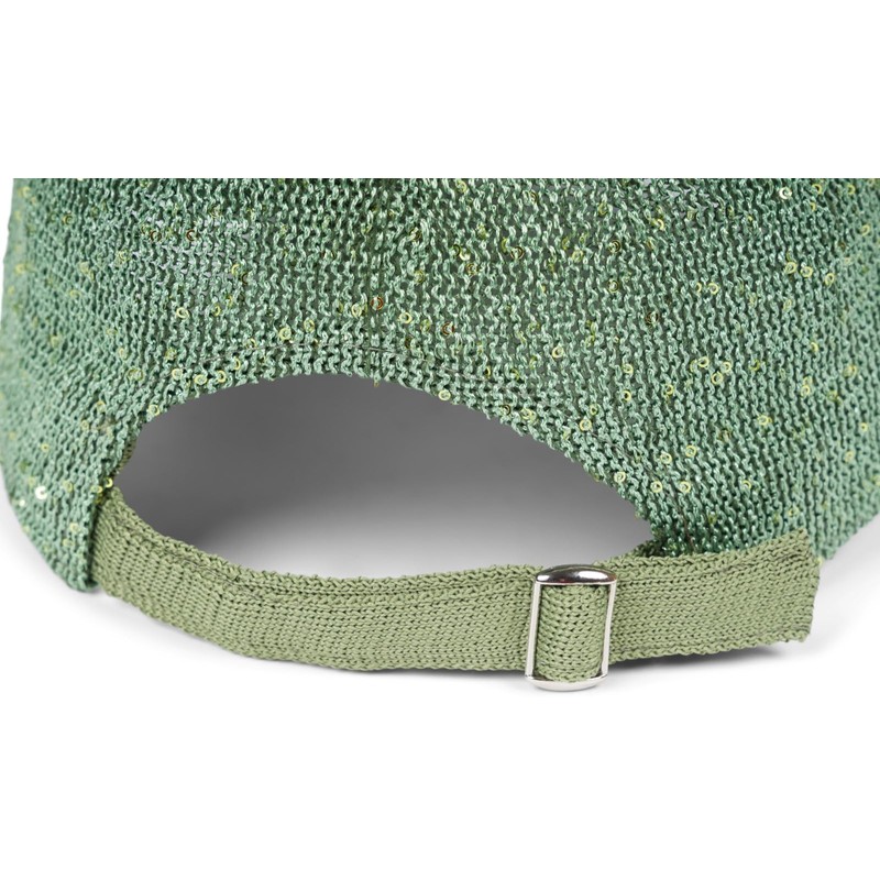 styleBREAKER Women's Summer Baseball Cap Woven with Sequins, Airy Baseball