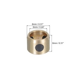 sourcing map Sleeve Bearings 6mm/0.24" Bore,8mm/0.31" OD,8mm/0.31" Height,Wrapped Oilless Bushings Brass Graphite,JDB Oilless Graphite Lubricating Brass Bearing Bushing Sleeve Pack of 2