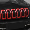 Front Grill Inserts Grille Cover Frame Trims for 2014-2018 Jeep Cherokee (red)
