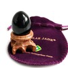 Black Obsidian Gemstone Egg Sphere with Wooden Stand for Healing