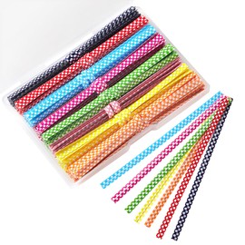 ZZJMCH Polka-Dotted Bag Twist Ties 300 PCS 4" Durable Plastic Twist Ties with Dots for Kitchen & Bakery Packaging Mixed 8 Colors Bread Bags Ties for Candy Cookies Gift Bags