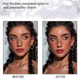 NICENEEDED 24 Stück Glitzer Sommersprossen Gesichtstattoo Goldene Glow Up Make Up Patches Künstliche Sommersprossen Kosmetischer Glitzer Für Das Gesicht.