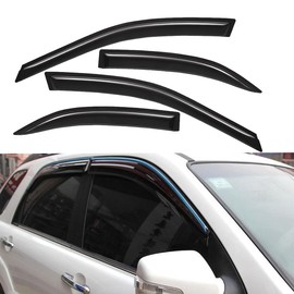 Lightronic WV94236 Outside-Mount Side Window Deflectors & Visors Vent Rain Guards, Dark Smoke, 4-Pieces Set, Fits 2002-2006 Toyota Camry