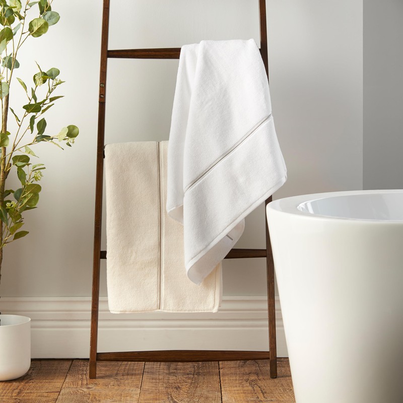 Bianca Zero Twist Badetuch, Satinstich, Baumwolle, 70 x 120 cm,