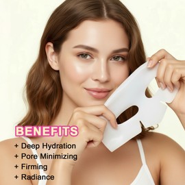 Organic Collagen Mask (Pack of 5), Deep Moisturising Mask for the Night, Anti-Ageing, Reduces Pores and Improves Skin Elasticity