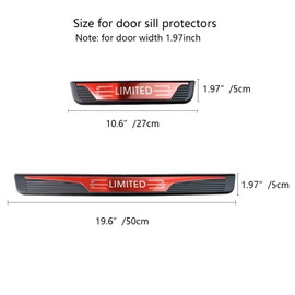DREOOCAR Door Sill Protectors, Door sill Scratch Protection for Car Trim Limited, Entry Guards Door sill Protector (Width 1.97" Red,4PC)