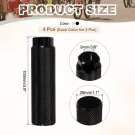 PATIKIL Bike Pegs Fit 3/8 Inch Axles, 4 Pack Aluminum Alloy Anti-Skid Lead Foot Bicycle Peg Back Seat Stands for BMX Mountain Dirt Bike Cycling Rear Stunt Pegs, Silver/Black