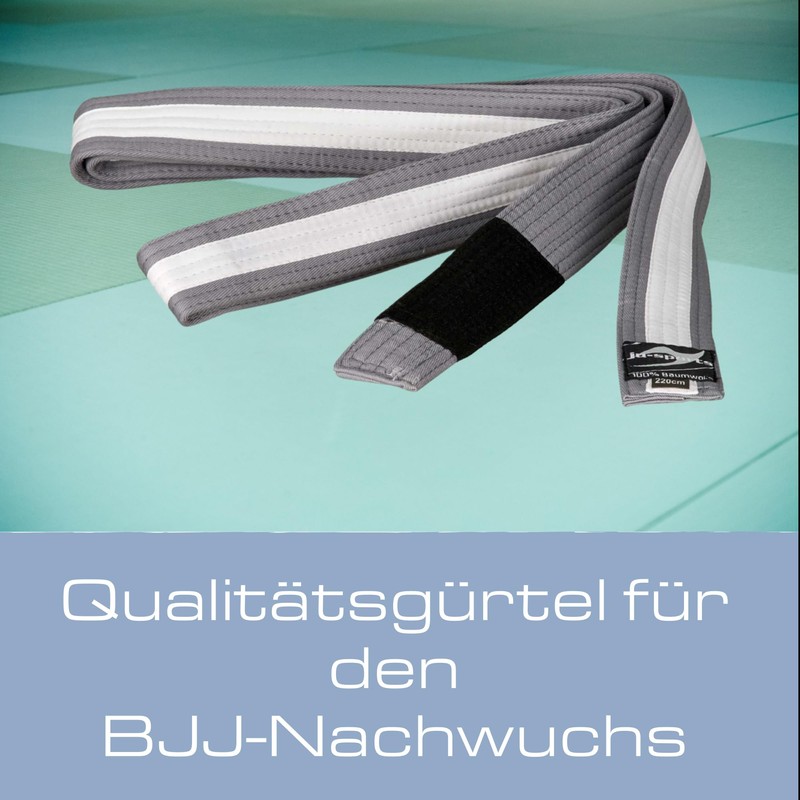 Ju-Sports Bjj Kindergürtel Belt, Grey/White, 220