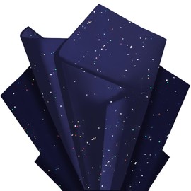 Blue Glitter Tissue Paper for Gift Bags 36 Sheets 14x20 Inch - Recyclable Wrapping Paper for Weddings, Birthdays, Party & Festival Decorations DIY Craft Supplies
