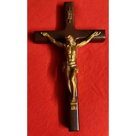 CATHOLIC Wooden Wall Cross Crucifix Holy Religious  Dark Brown 8X4"