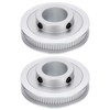 sourcing map 2pcs GT-2 Pulley Synchronous Wheel 80 Teeth 20mm Bore, Fit with 6mm Width Belt, Aluminum Alloy Timing Pulley Wheel for 3D Printer, CNC Machine