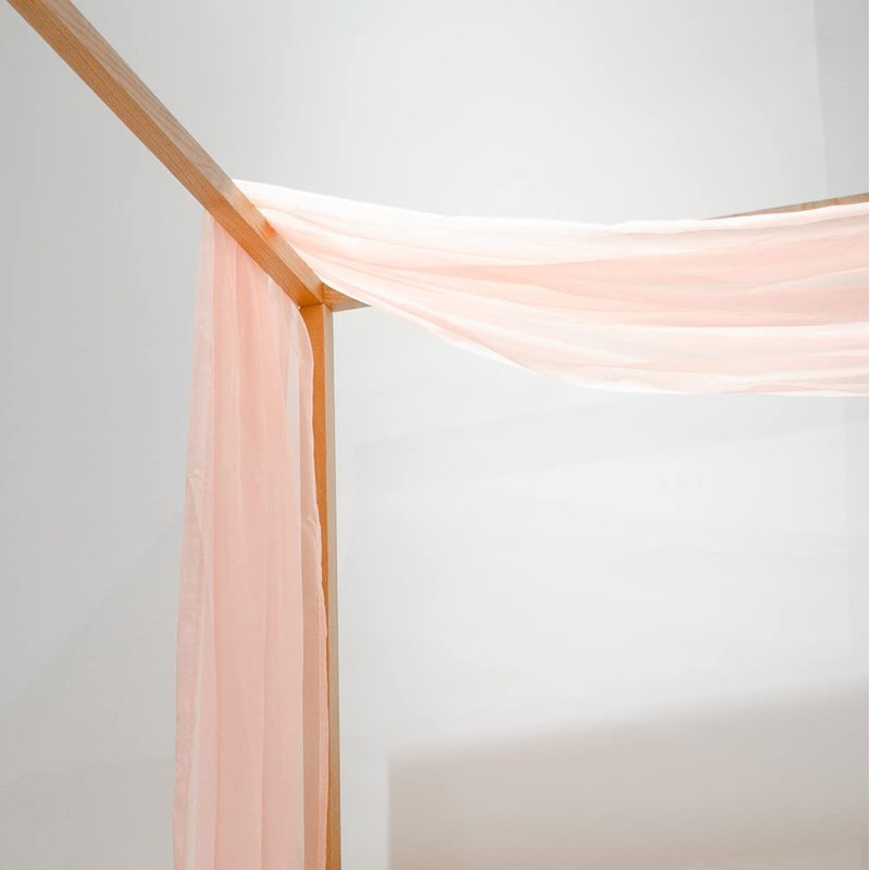 Linentalks Rose Pink Canopy Bed Scarf for Twin Bed, Luxury
