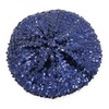Cadoline Dark Blue Womens Elastic Sequin Polyester Flapper Cap Hat