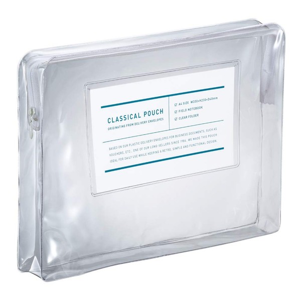 Kokuyo F-VBF230T Classical Pouch, A4 Case, Clear