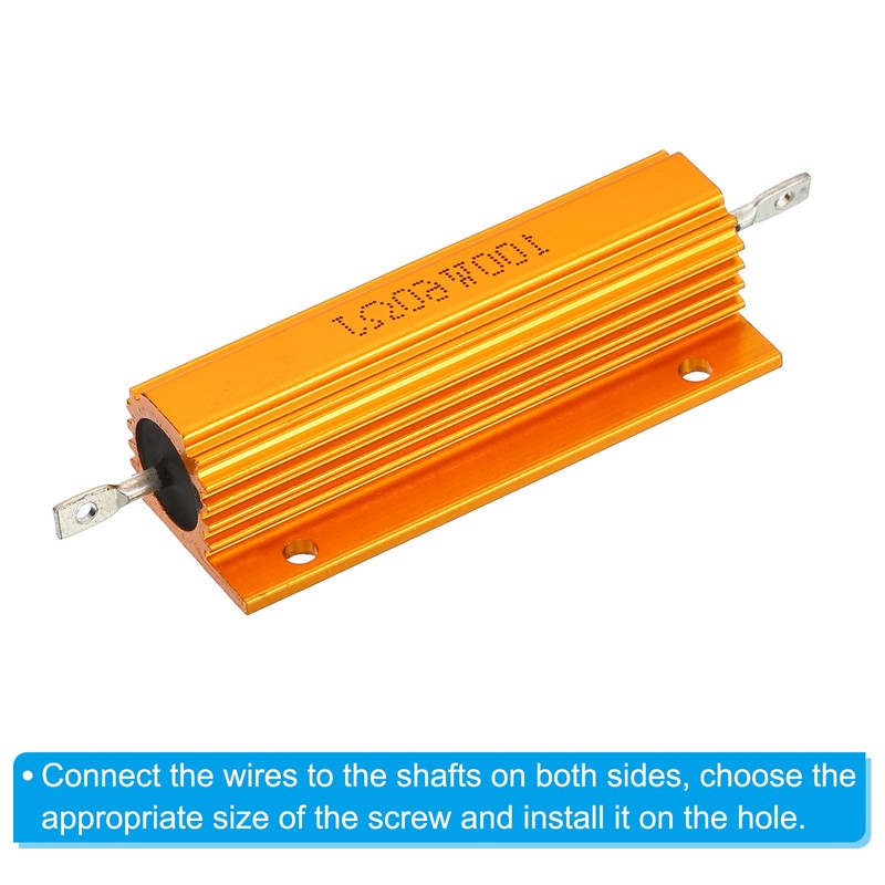 PATIKIL 100W 60 Ohm Aluminum Shell Resistor 2pcs Aluminum Housing