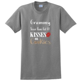 Grandma Appreciation Gift Grammy Never Runs Out Kisses Cookies T-Shirt XL SpGry Sport Grey
